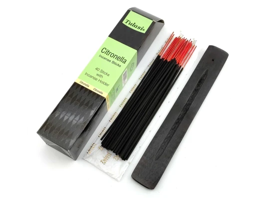 Citronella 40 Stiks with Incense Holder (Благовония 40 штук с деревянной подставкой) (Tulasi) купить в интернет магазине подарков ПраздникШоп