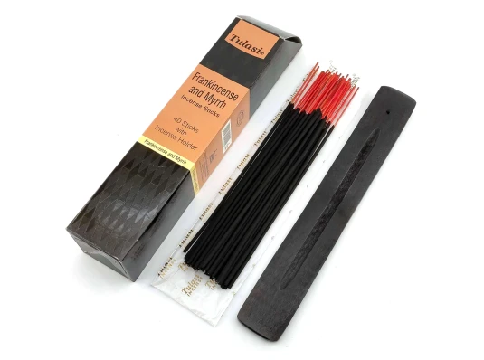 Frankincense & Myrrh (Благовония 40 штук с деревянной подставкой) (Tulasi) купить в интернет магазине подарков ПраздникШоп