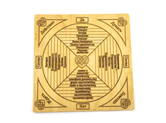 Таблица для работы с маятником «Любовной магии» светлая (18×18×0.4 см) купить в интернет магазине подарков ПраздникШоп