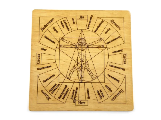 Таблица для работы с маятником «Магические воздействия» светлая (18×18×0.4 см) купить в интернет магазине подарков ПраздникШоп