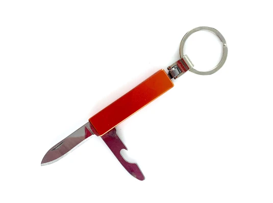 Нож-брелок с перочинным ножом оранжевый (2 в 1) (9.5×3×1 см) купить в интернет магазине подарков ПраздникШоп