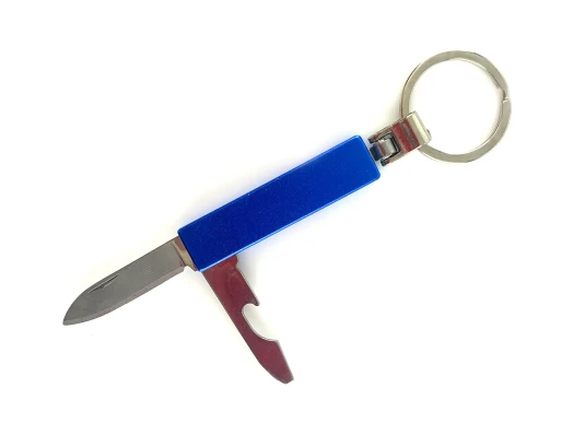 Нож-брелок с перочинным ножом синий (2 в 1) (9.5×3×1 см) купить в интернет магазине подарков ПраздникШоп