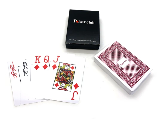 Карты игральные пластиковые красная рубашка (POKER CLUB) (9.2×6.5×2 см) купить в интернет магазине подарков ПраздникШоп