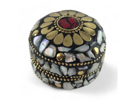 Шкатулка металлическая с перламутром кораллами (h-3.2 купить в интернет магазине подарков ПраздникШоп