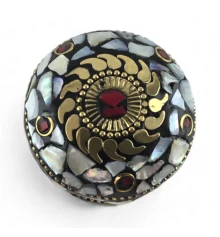 Шкатулка металлическая с перламутром и кораллами (h-3.2 купить в интернет магазине подарков ПраздникШоп