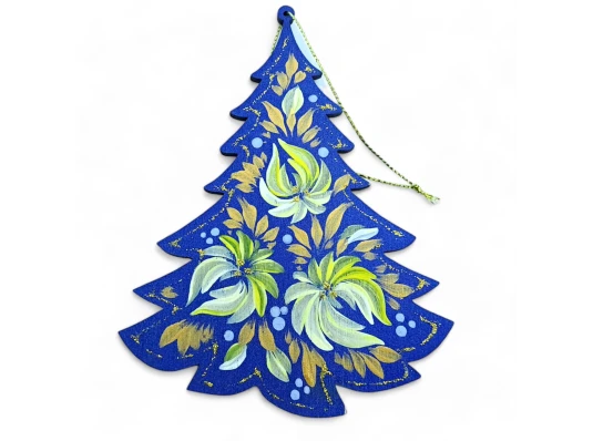 Крафтовая новогоднее украшение «Подвеска елочка» (135×100×4мм).Деревяная елочка купить в интернет магазине подарков ПраздникШоп