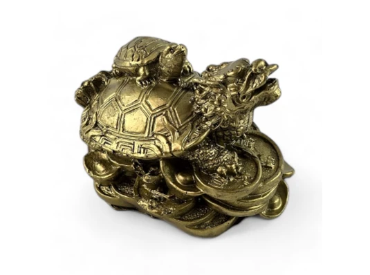 Черепаха-дракон «Биси» каменная крошка «бронзовый» (7×6×5.5 см) купить в интернет магазине подарков ПраздникШоп