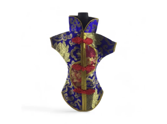 Чехол на бутылку синий «Кимоно» (28×25 см) купить в интернет магазине подарков ПраздникШоп