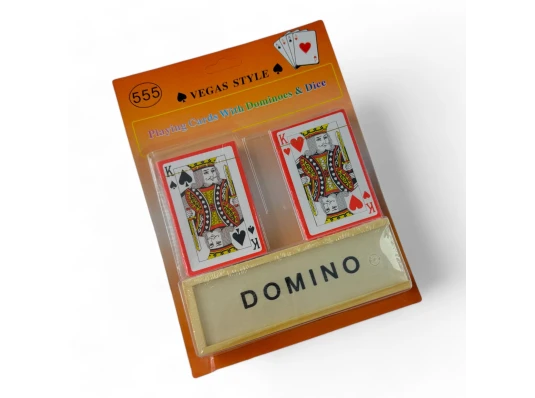 Домино с двумя колодами карт “Vegas Style” (23.5×18×4 см) купить в интернет магазине подарков ПраздникШоп