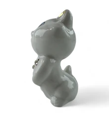 Котенок с сердечком фарфор (7×5×4 см) купить в интернет магазине подарков ПраздникШоп