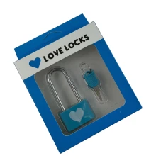 Замок для влюбленных бирюзовый «Сердце» (7×3.3×1.1 см) купить в интернет магазине подарков ПраздникШоп