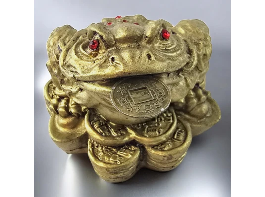 Жаба Фэн-Шуй для привлечения богатства с монетой (5.1×7.5×6.5 см) купить в интернет магазине подарков ПраздникШоп