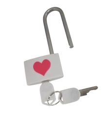 Замок для влюбленных белый «Сердце» (7×3.3×1.1 см) купить в интернет магазине подарков ПраздникШоп