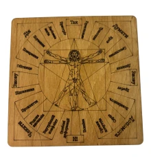 Таблица для работы с маятником «Магические воздействия» светлая на украинском языке (18×18×0.4 см) купить в интернет магазине подарков ПраздникШоп