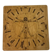 Таблица для работы с маятником «Магические воздействия» светлая на английском языке (18×18×0.4 см) купить в интернет магазине подарков ПраздникШоп