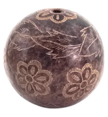 Декоративный терракотовый шар с цветочной гравировкой купить в интернет магазине подарков ПраздникШоп