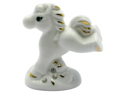 Статуэтка Лошадь фарфоровая (7×6.5×3.5 см) белая купить в интернет магазине подарков ПраздникШоп