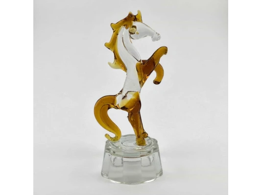Конь хрустальный коричневый (10×4×4.2 см) купить в интернет магазине подарков ПраздникШоп