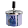 Попільничка з кришкою металева «20 Євро» (d-9.5 см h-12 см)