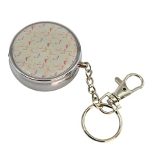 Пепельница-брелок карманная с рисунком металл «Фламинго» (d-5 h-1.7 см) купить в интернет магазине подарков ПраздникШоп