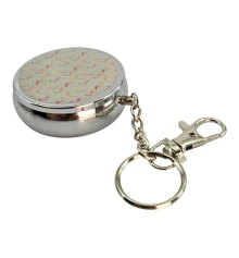 Пепельница-брелок карманная с рисунком металл «Фламинго» (d-5 h-1.7 см) купить в интернет магазине подарков ПраздникШоп