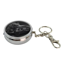 Пепельница-брелок карманная с рисунком металл «Дым» (d-5 h-1.7 см) купить в интернет магазине подарков ПраздникШоп