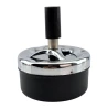 Пепельница с крышкой «Юла» черная (d-8 см h-9 см)