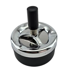 Пепельница с крышкой «Юла» черная (d-8 см h-9 см) купить в интернет магазине подарков ПраздникШоп