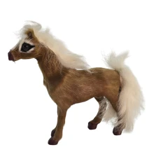 Лошадь из натурального меха (12.5×11×3 см) купить в интернет магазине подарков ПраздникШоп