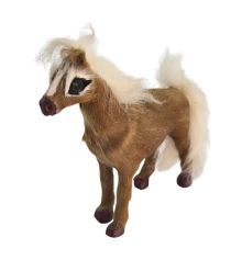 Лошадь из натурального меха (12.5×11×3 см) купить в интернет магазине подарков ПраздникШоп