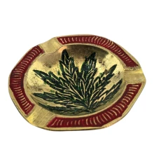 Пепельница бронзовая конопляный лист (1×6 × 6 см) купить в интернет магазине подарков ПраздникШоп