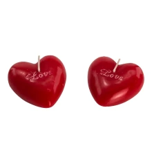 Свечи плавающие «Сердечки Love» (2 шт.) красные (13.5×7.5×4 см) купить в интернет магазине подарков ПраздникШоп