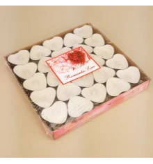 Свечи плавающие Сердце (уп. 50шт) белые купить в интернет магазине подарков ПраздникШоп