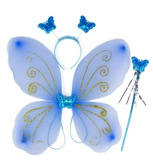 Набор Бабочки Карнавальный 50х38см (голубой) купить в интернет магазине подарков ПраздникШоп