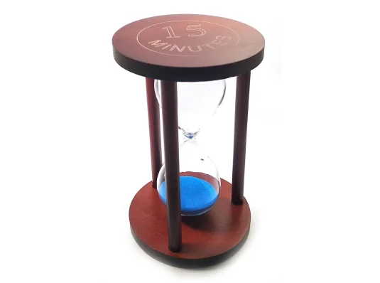Часы песочные 15 мин синий песок (14.5×9×9 см) купить в интернет магазине подарков ПраздникШоп