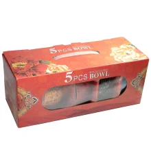 Миски керамические «Цветы» (набор 5 шт.) (h-6 d-11.5 см упаковка 31×12×12.5 см) купить в интернет магазине подарков ПраздникШоп