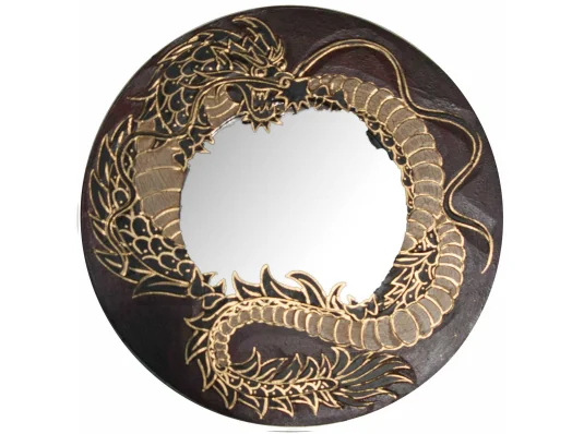 Зеркало мозаичное «Дракон» красный (d-30 cм) купить в интернет магазине подарков ПраздникШоп