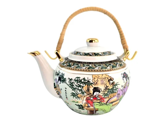 Чайник фарфор с бамбуковой ручкой (750мл) (TPR89) «Музыканты» купить в интернет магазине подарков ПраздникШоп