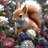 Картина за номерами Білка серед квітів  30х30 (ES-0912)