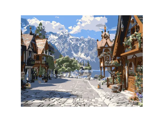 Картина по номерам Тихая улочка  30Х40 (SS-1249) купить в интернет магазине подарков ПраздникШоп