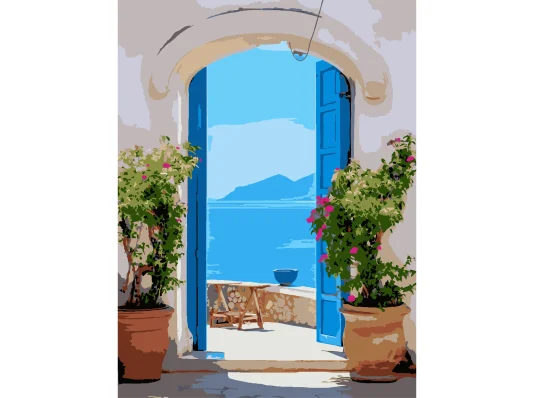 Картина по номерам Средиземноморская арка  30Х40 (SS-1250) купить в интернет магазине подарков ПраздникШоп