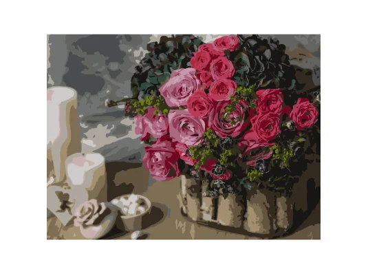 Картина по номерам Розовый букет  30Х40 (SS-1266) купить в интернет магазине подарков ПраздникШоп