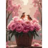 Картина за номерами Півонії з пташками  30Х40 (SS-1273)