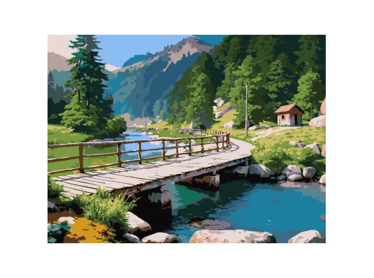 Картина по номерам Мост над рекой  30Х40 (SS-1276) купить в интернет магазине подарков ПраздникШоп