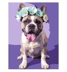 Картина по номерам Пес в веночке  30Х40 (SS-1283) купить в интернет магазине подарков ПраздникШоп