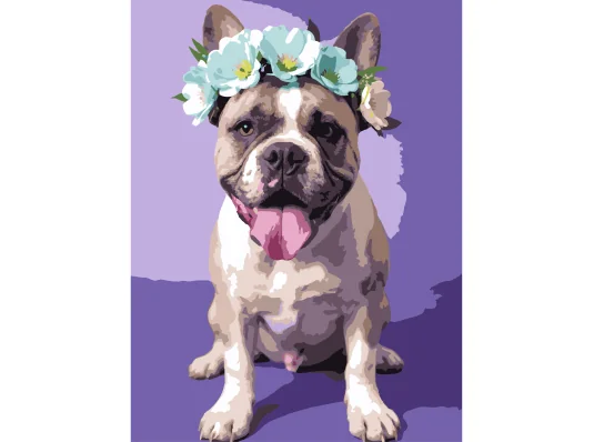 Картина по номерам Пес в веночке  30Х40 (SS-1283) купить в интернет магазине подарков ПраздникШоп