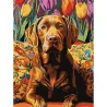 Картина за номерами Пес серед тюльпанів  30Х40 (SS-1288)