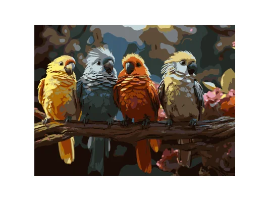 Картина по номерам Птицы на ветке  30Х40 (SS-1305) купить в интернет магазине подарков ПраздникШоп