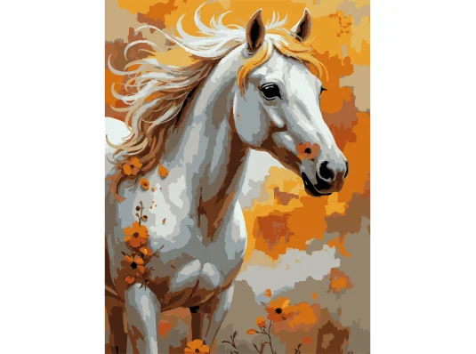 Картина по номерам Белая лошадь  30Х40 (SS-1313) купить в интернет магазине подарков ПраздникШоп