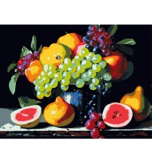 Картина по номерам Летний фруктовый натюрморт на черном фоне 30Х40 (FH-27) купить в интернет магазине подарков ПраздникШоп
